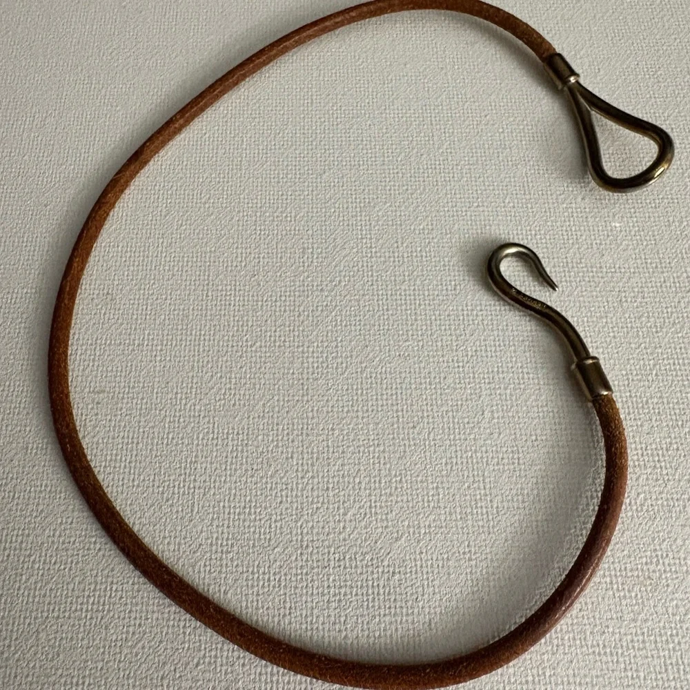 Hermès jumbo Brown Leather Hook Bracelet